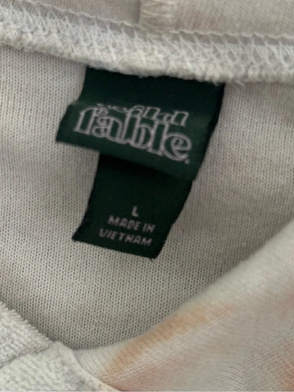 Wild Fable Tie-Dye Crewneck Hoodie in Cream & Brown - Picture 3 of 4